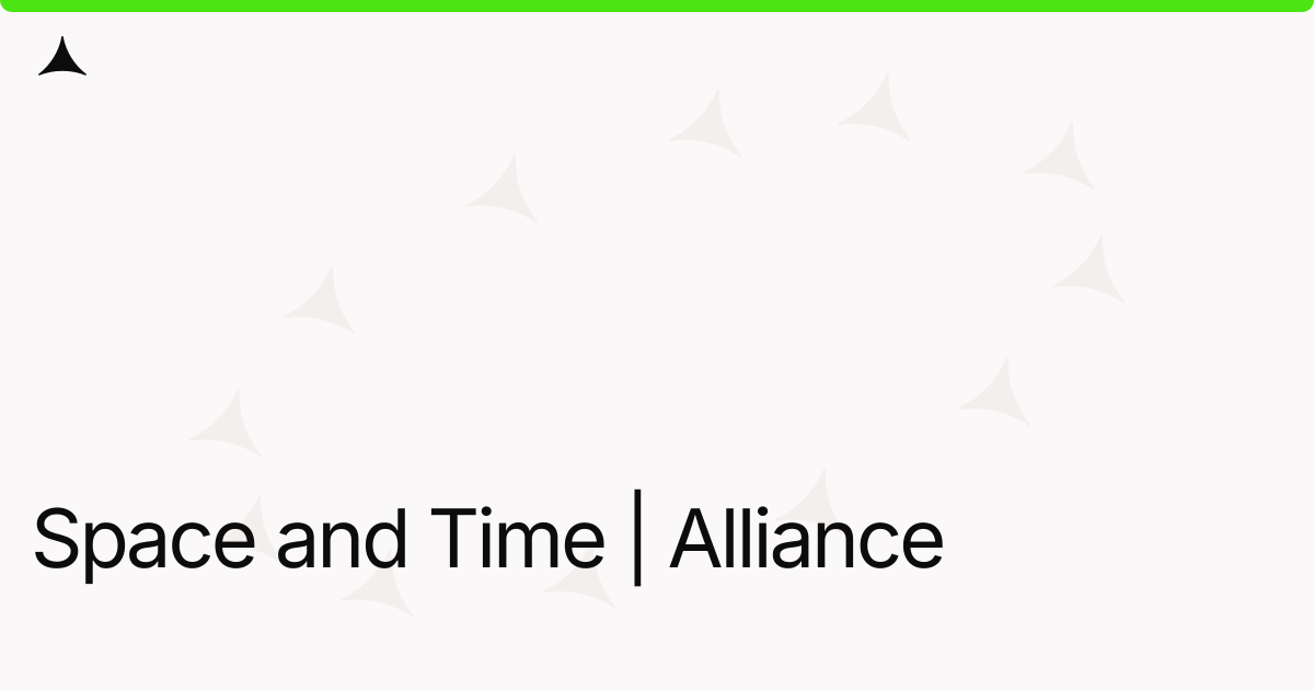 Space and Time | Alliance